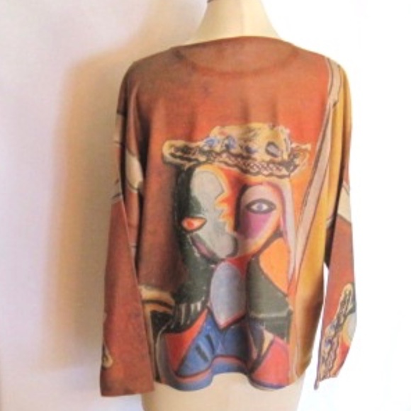 Carré Noir Abstract Face Knit Top - Picture 2 of 8